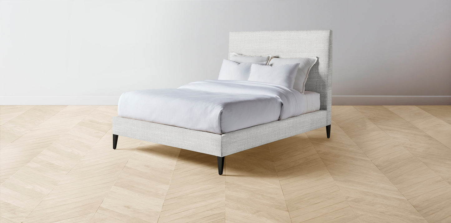 The Essex - Performance Textured Tweed Dove Bed - 60" Headboard - Upholstered on reverse