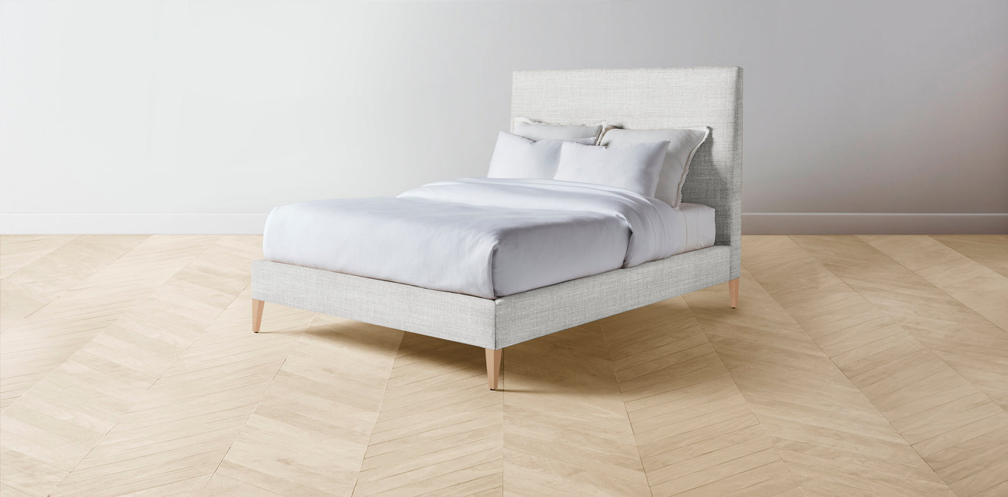 The Essex - Performance Textured Tweed Dove Bed - 56" Headboard - Muslin on reverse