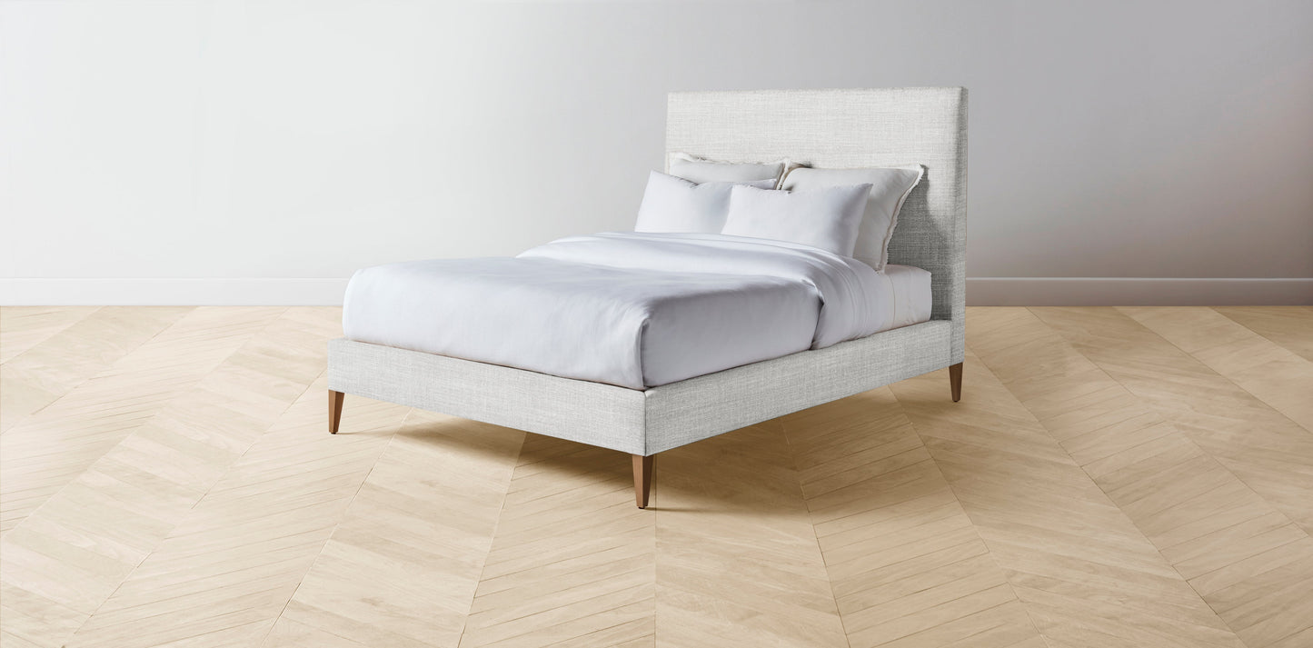 The Essex - Performance Textured Tweed Dove Bed - 50" Headboard - Upholstered on reverse