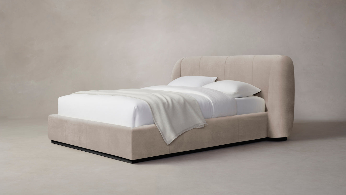 The Smith - Nubuck Leather Fawn Bed - 42" Headboard