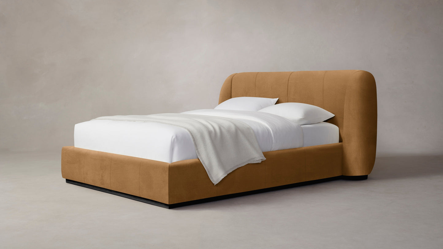 The Smith - Nubuck Leather Saddle Bed - 42" Headboard