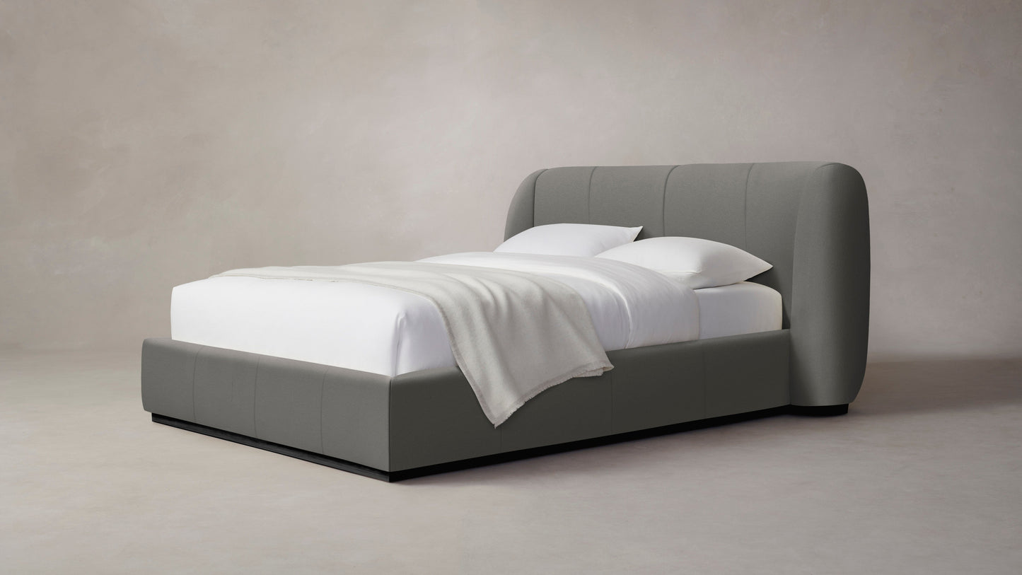 The Smith - Pebbled Leather Ash Bed - 42" Headboard
