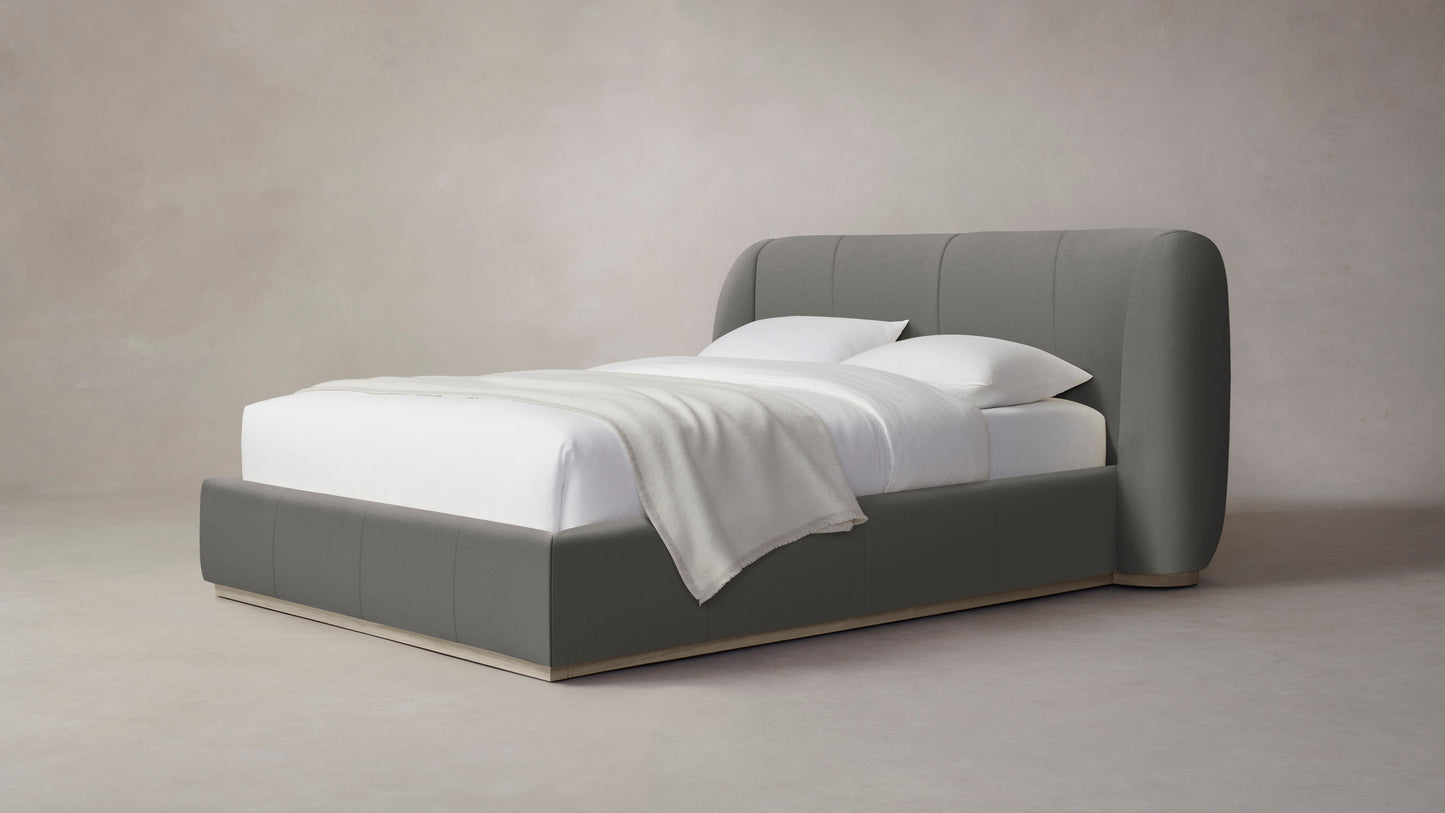 The Smith - Pebbled Leather Ash Bed - 42" Headboard