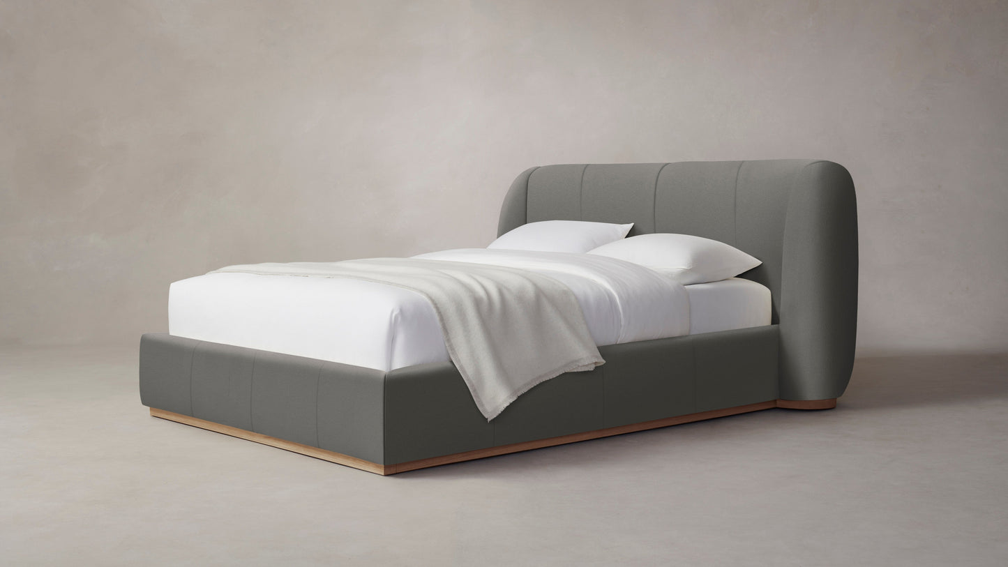 The Smith - Pebbled Leather Ash Bed - 42" Headboard