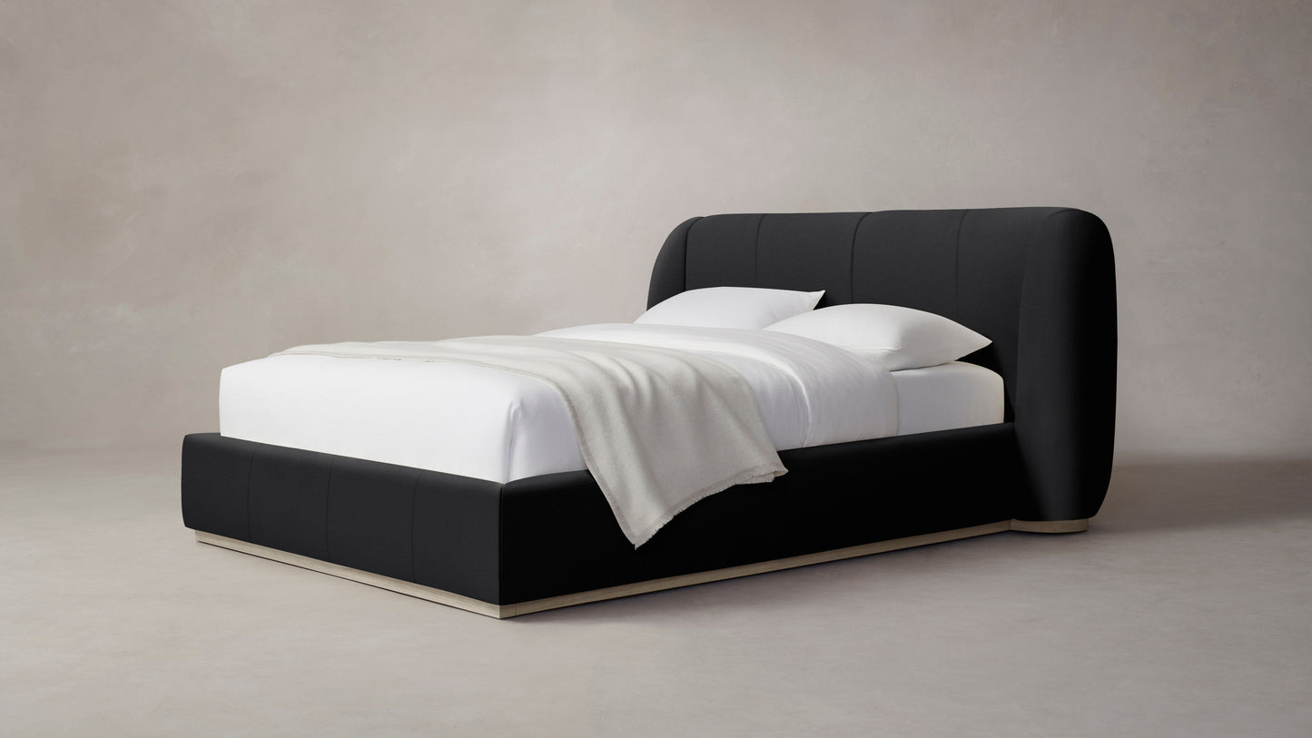 The Smith - Pebbled Leather Ink Bed - 42" Headboard