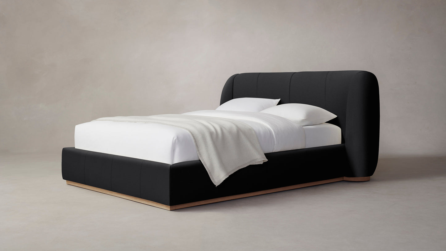 The Smith - Pebbled Leather Ink Bed - 42" Headboard