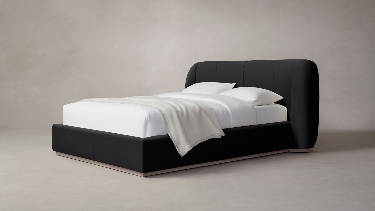 The Smith - Pebbled Leather Ink Bed - 42" Headboard