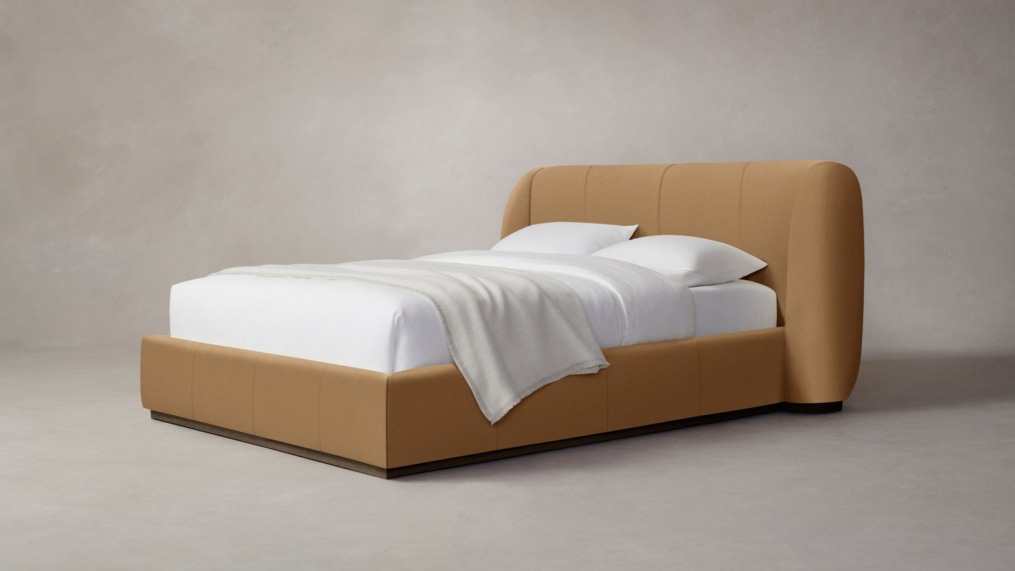 The Smith - Pebbled Leather Latte Bed - 42" Headboard