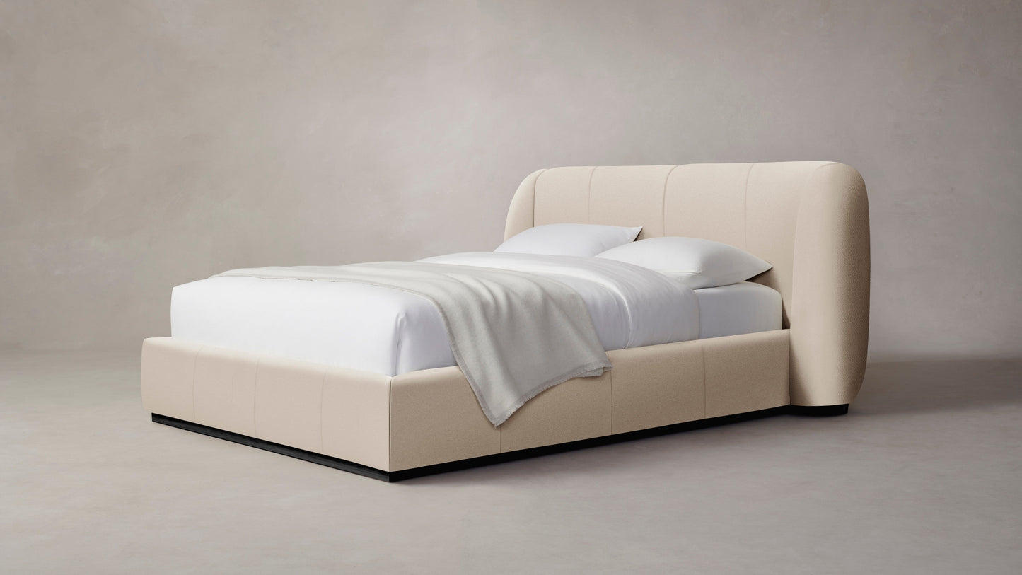 The Smith - Pebbled Leather Stone Bed - 42" Headboard