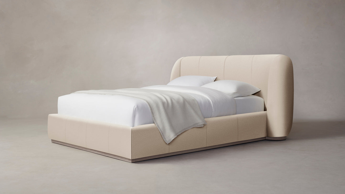 The Smith - Pebbled Leather Stone Bed - 42" Headboard