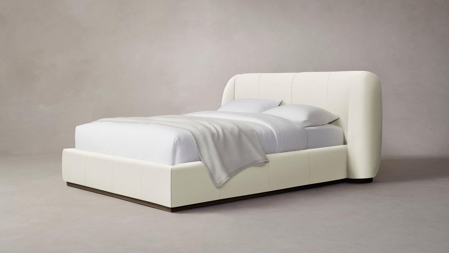 The Smith - Pebbled Leather Swan Bed - 42" Headboard