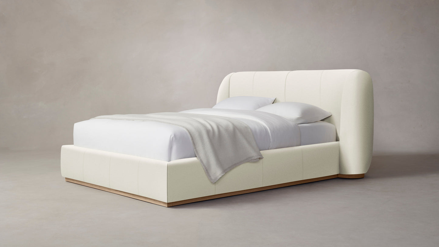 The Smith - Pebbled Leather Swan Bed - 42" Headboard