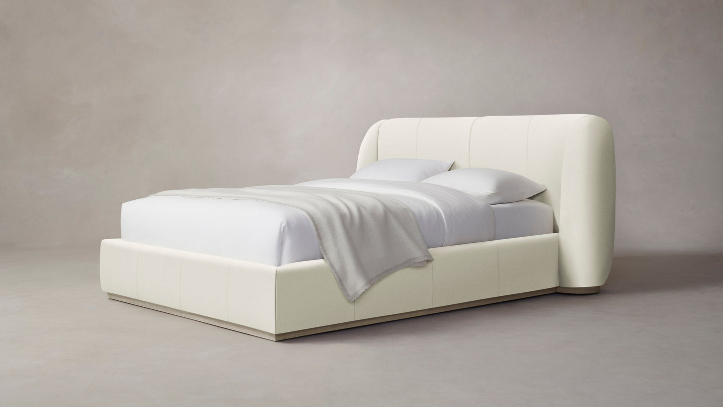 The Smith - Pebbled Leather Swan Bed - 42" Headboard