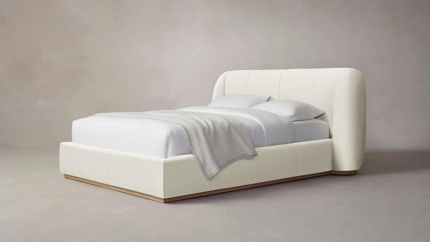 The Smith - Pebbled Leather Swan Bed - 42" Headboard