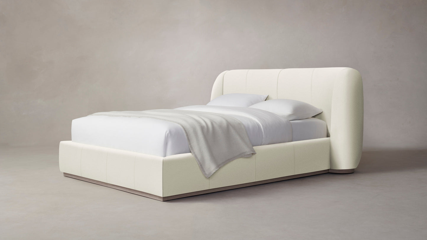 The Smith - Pebbled Leather Swan Bed - 42" Headboard