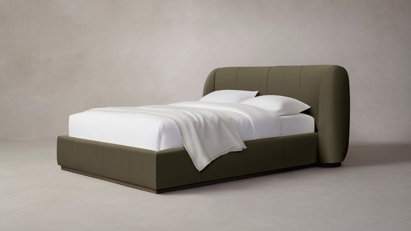 The Smith - Pebbled Leather Truffle Bed - 42" Headboard