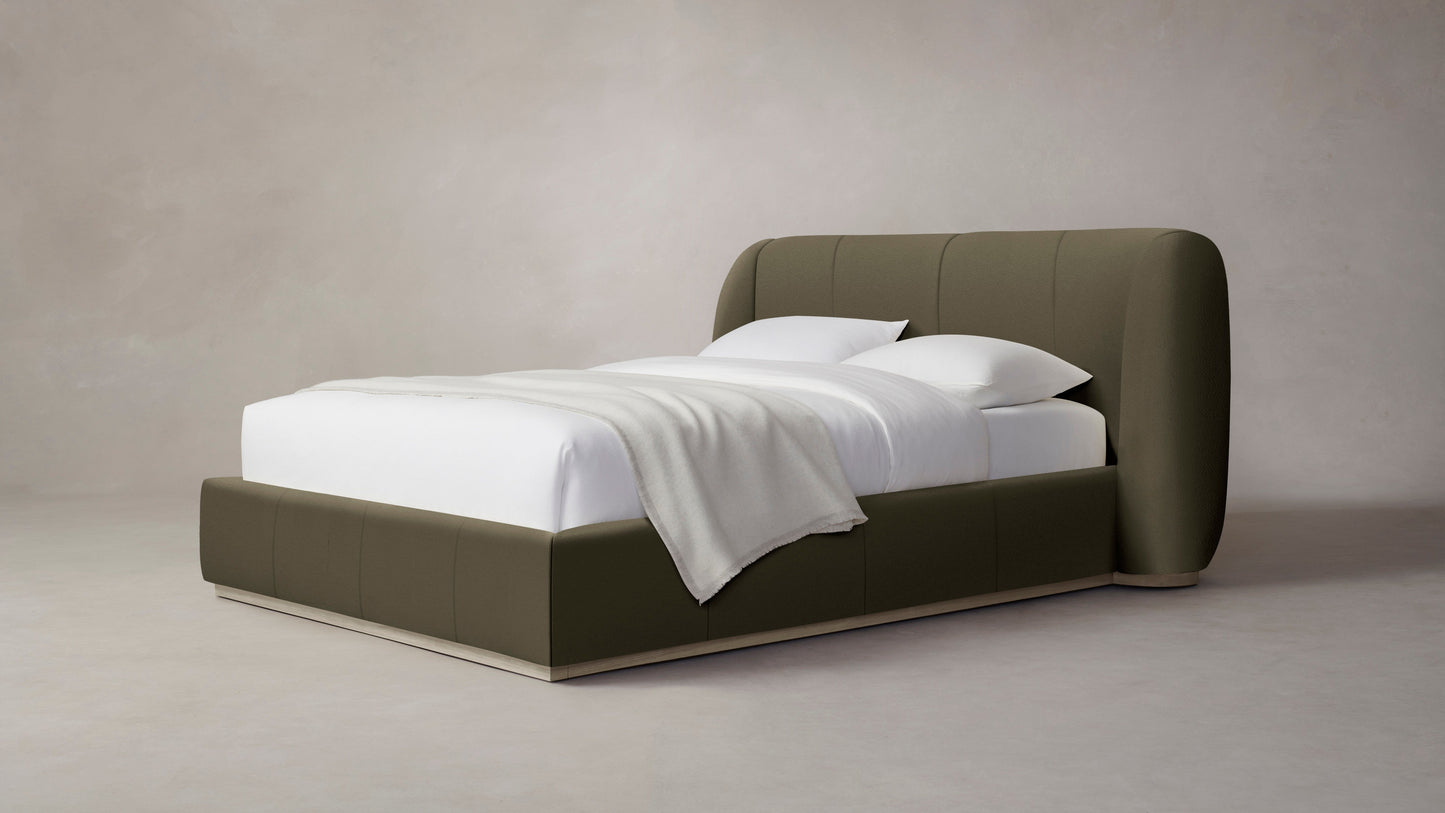 The Smith - Pebbled Leather Truffle Bed - 42" Headboard