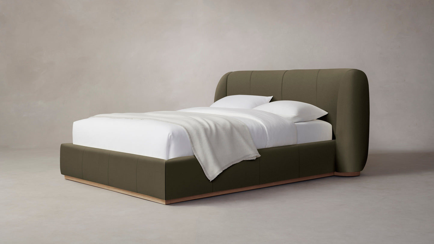 The Smith - Pebbled Leather Truffle Bed - 42" Headboard