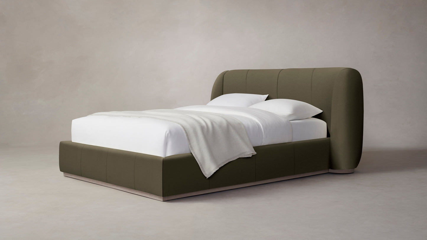 The Smith - Pebbled Leather Truffle Bed - 42" Headboard