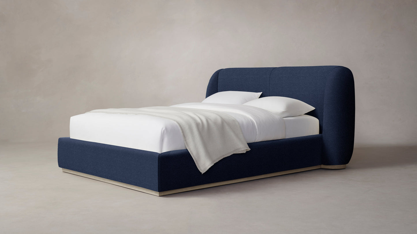 The Smith - Performance Chevron Indigo Bed - 42" Headboard