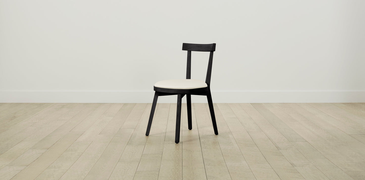 The Allen  - Pebbled Leather Swan Dining Chair