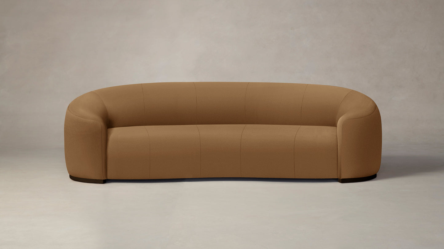 The Chelsea  - Pebbled Leather Latte Sofa