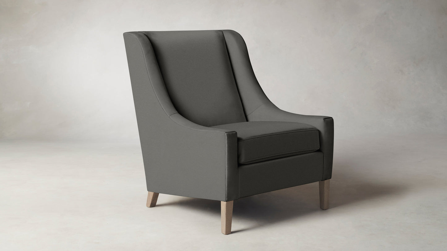 The Chrystie  - Pebbled Leather Ash Chair