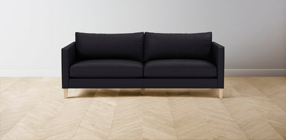 The Crosby  - Pebbled Leather Ink Sofa