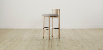 The Delancey with Brushed Brass - Belgian Linen Agate Bar and Counter Stool