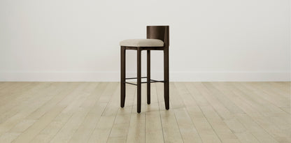 The Delancey with Brushed Nickel - Belgian Linen Alder Bar and Counter Stool