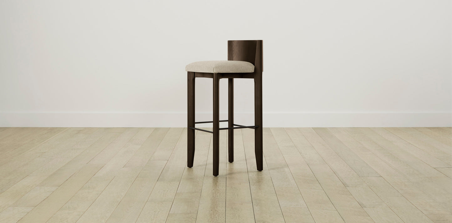 The Delancey with Onyx - Belgian Linen Alder Bar and Counter Stool