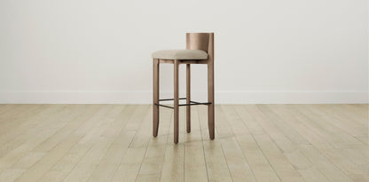 The Delancey with Brushed Brass - Belgian Linen Alder Bar and Counter Stool