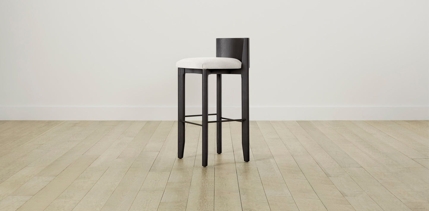 The Delancey with Onyx - Belgian Linen Egret Bar and Counter Stool