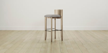 The Delancey with Brushed Brass - Italian Bouclé Fossil Bar and Counter Stool