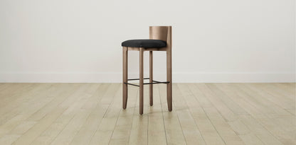 The Delancey with Brushed Nickel - Italian Bouclé Storm Bar and Counter Stool