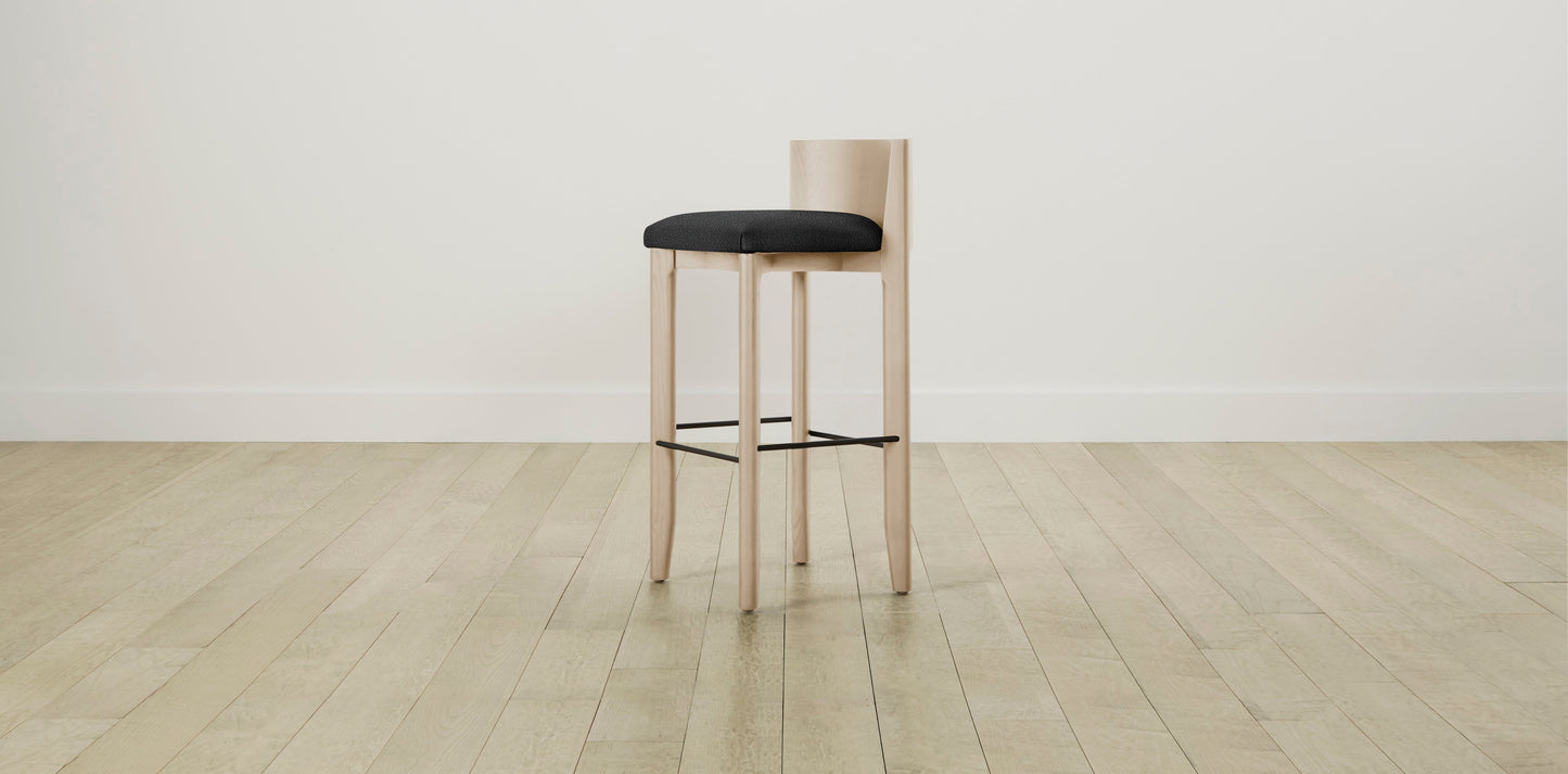 The Delancey with Onyx - Italian Bouclé Storm Bar and Counter Stool