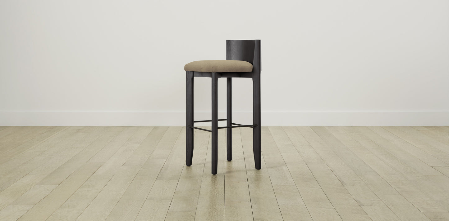 The Delancey with Brushed Nickel - Mohair Almond Bar and Counter Stool