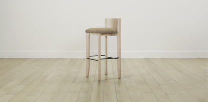 The Delancey with Brushed Nickel - Mohair Almond Bar and Counter Stool