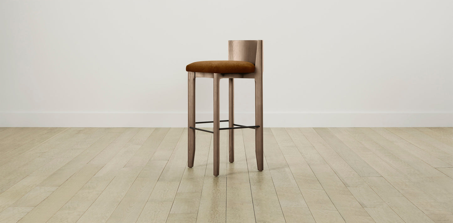 The Delancey with Brushed Nickel - Mohair Brown Sugar Bar and Counter Stool