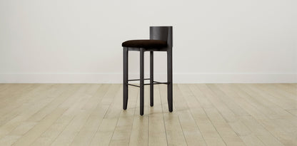 The Delancey with Brushed Brass - Mohair Chocolate Bar and Counter Stool