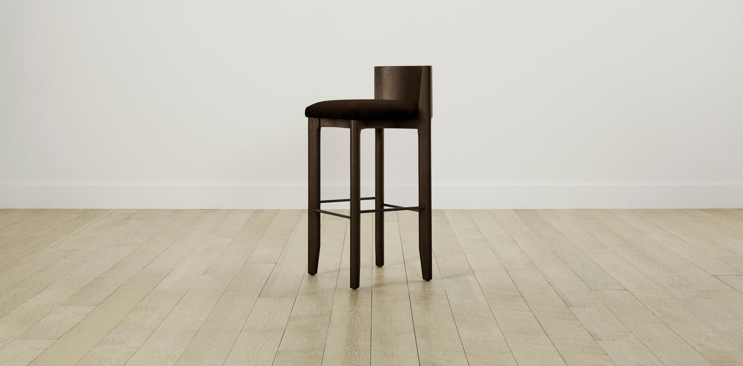 The Delancey with Onyx - Mohair Chocolate Bar and Counter Stool