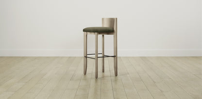 The Delancey with Brushed Nickel - Mohair Moss Bar and Counter Stool