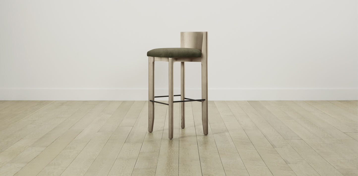 The Delancey with Onyx - Mohair Moss Bar and Counter Stool