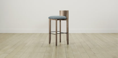 The Delancey with Onyx - Mohair Slate Blue Bar and Counter Stool