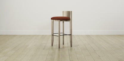 The Delancey with Brushed Nickel - Mohair Spice Bar and Counter Stool