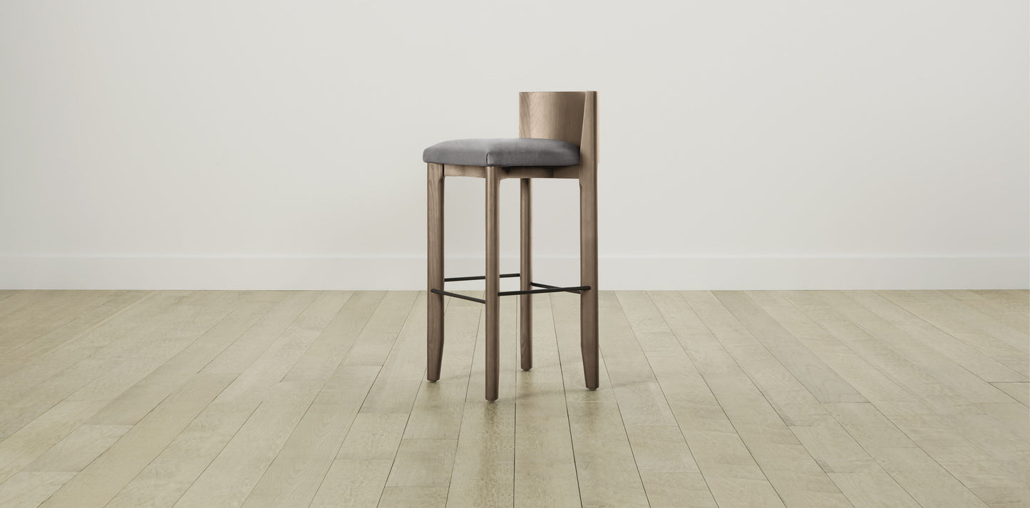 The Delancey with Onyx - Nubuck Leather Asphalt Bar and Counter Stool