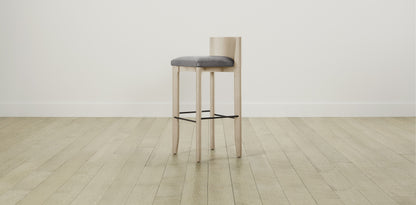 The Delancey with Brushed Nickel - Nubuck Leather Asphalt Bar and Counter Stool