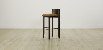 The Delancey with Brushed Brass - Nubuck Leather Saddle Bar and Counter Stool