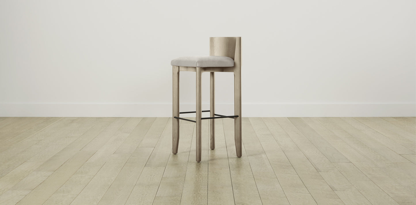 The Delancey with Brushed Nickel - Nubuck Leather Sail Bar and Counter Stool