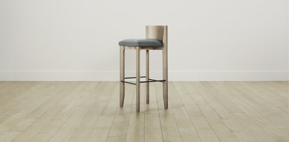 The Delancey with Brushed Nickel - Nubuck Leather Tide Bar and Counter Stool